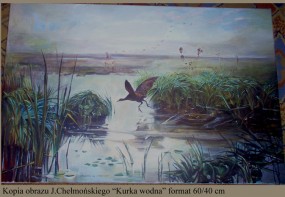  Kopia obrazu Józefa Chełmońskiego "Kurka wodna"
