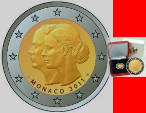  2 € Monako Ślub księcia Alberta z Charlene Wittstock 2011